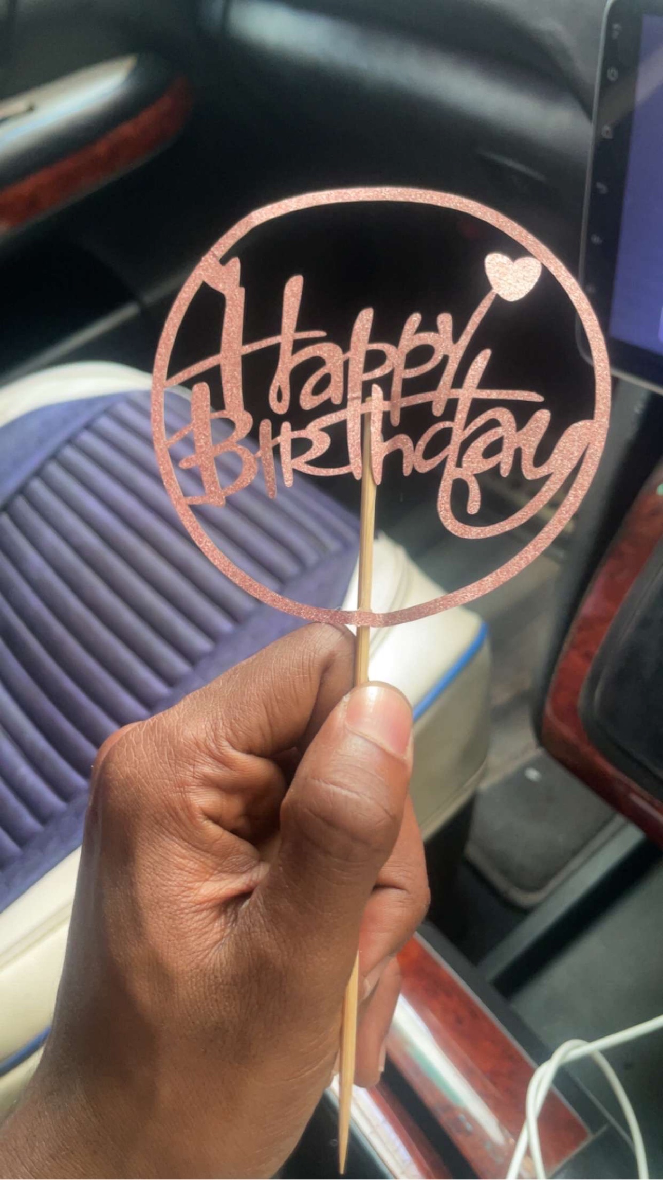 A small Happy Birthday sign